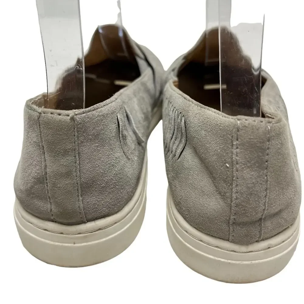 VINCE CAMUTO BEYZA Genuine Leather Gray Woven Suede Flats Loafers Shoes sz 8 M